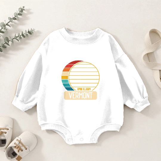 Total Solar Eclipse Vermont April 28 2024 Eclipse Baby Romper Sweatshirts