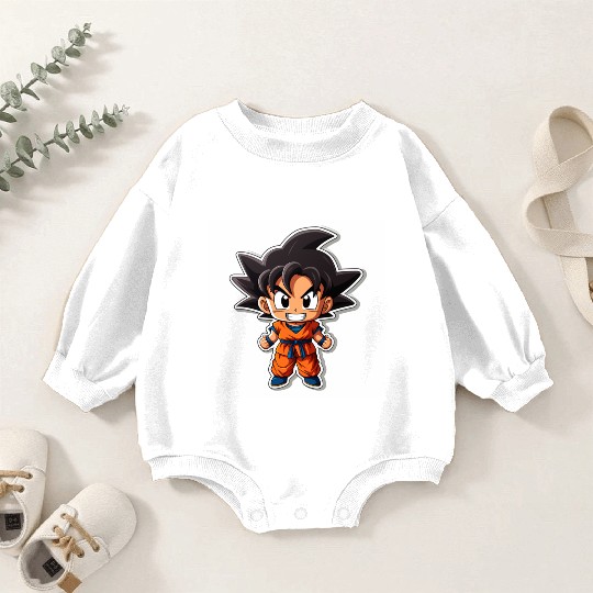 Goku Sticker Happy Bold Colors art toy style Baby Romper Sweatshirts
