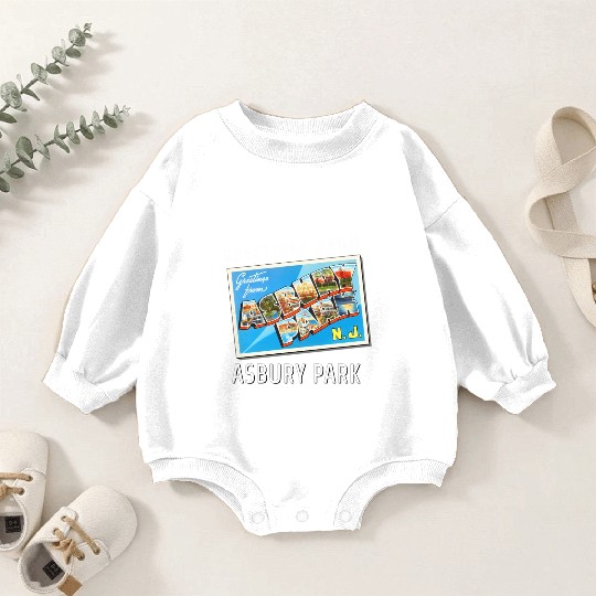Asbury Park New Jersey Nj Travel Postcard Baby Romper Sweatshirts