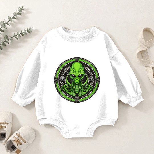 green alien Baby Romper Sweatshirts