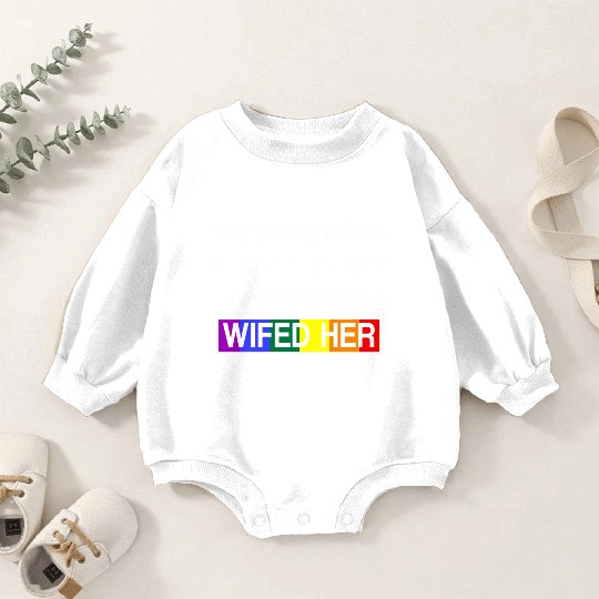 Her Lgbtq Romantic Lesbian Wedding Day Baby Romper Sweatshirts