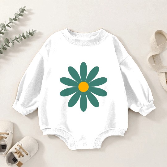 green daisy Baby Romper Sweatshirts