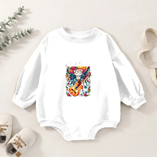 Dia De Los Muertos Sugar Skull Mexican Holiday Baby Romper Sweatshirts