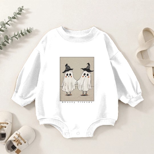 Ghost friends graphic Baby Romper Sweatshirts