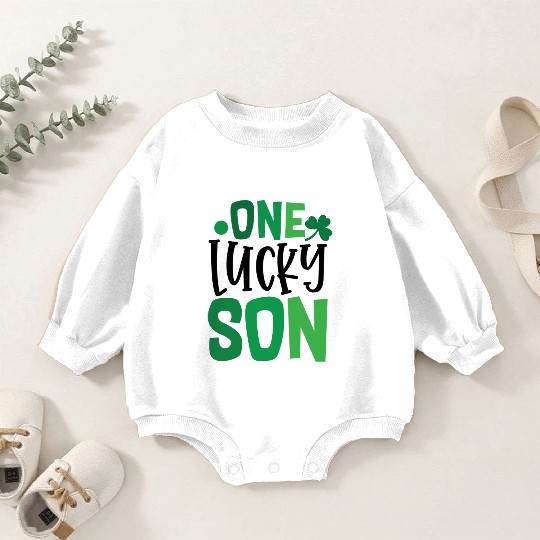 One Lucky Son Clover Shamrock Irish Ireland Baby Romper Sweatshirts