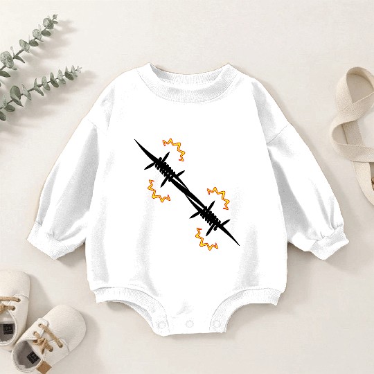 Electric fence barbed wire Baby Romper Sweatshirts