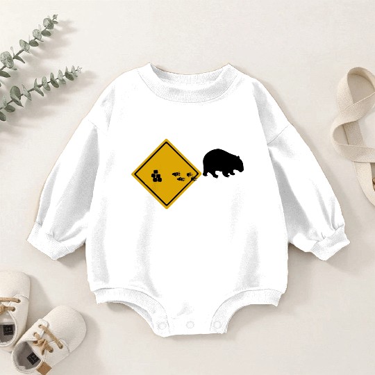 Wombat Poop Cubes Road Sign Baby Romper Sweatshirts