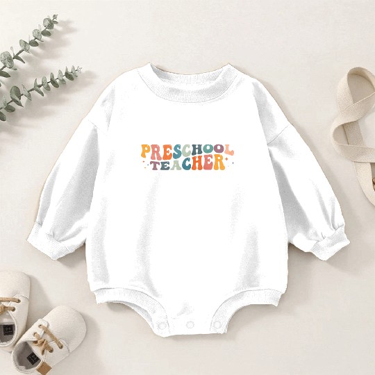 Groovy Preschool Teacher Kindergarten Teaching Baby Romper Sweatshirts