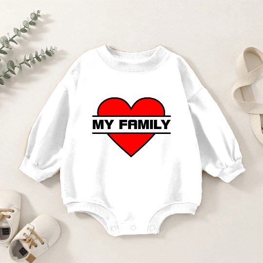 Heart I love my family Baby Romper Sweatshirts