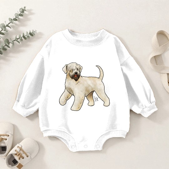 Dog Soft Coated Wheaten Terrier Irish Cream Baby Romper Sweatshirts