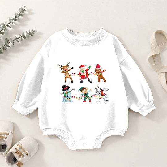 Funny Dabbing Santa And Friends Baby Romper Sweatshirts Christmas