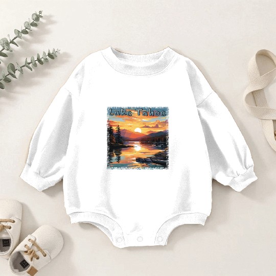 Grunge Sunset: Vacation at Lake Tahoe, Baby Romper Sweatshirts