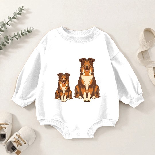 Collie Dog Lover Parent Dad Mom and Son Daughter Baby Romper Sweatshirts