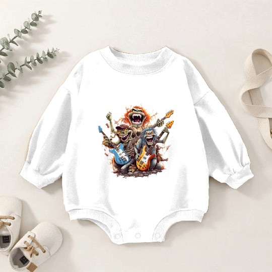 Monsters of Rock and Roll for Music enthusiasts Baby Romper Sweatshirts