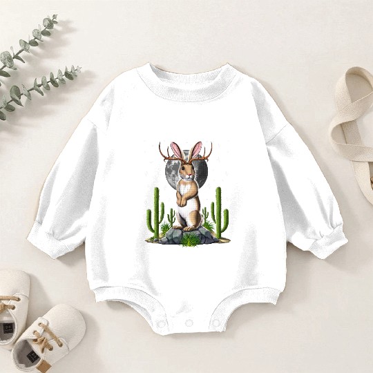 Jackalope Rabbit Baby Romper Sweatshirts