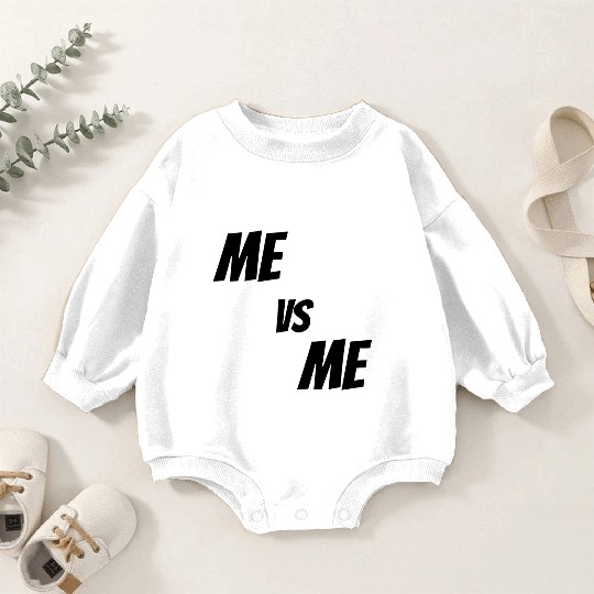 Me vs Me (black) Baby Romper Sweatshirts