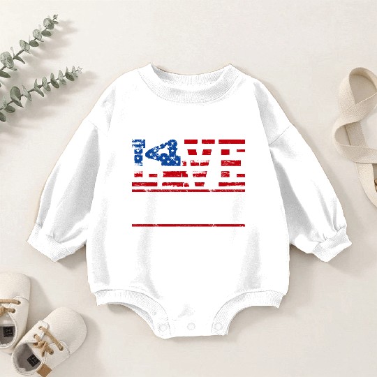 Love And Proud Us Army Veteran Baby Romper Sweatshirts