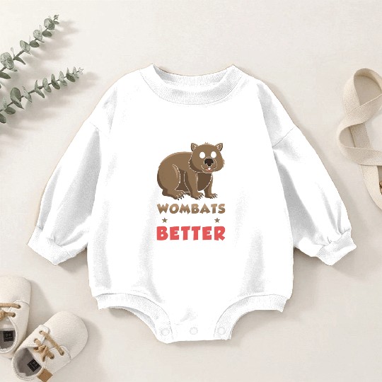 Wombat Australian Animal Lover Baby Romper Sweatshirts