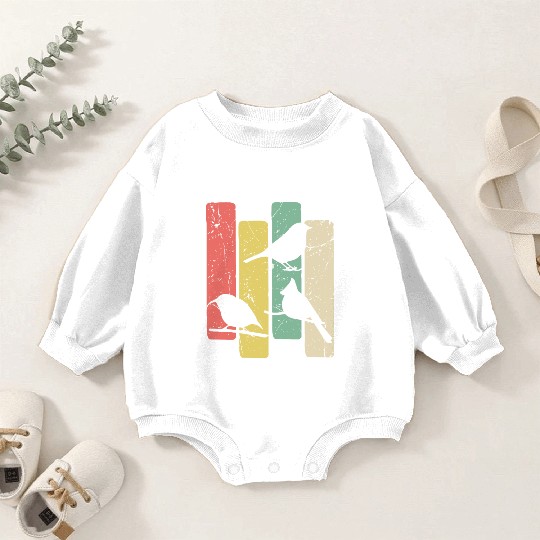 Birds Art Budgie Heron Sparrow Robin Hummingbird Baby Romper Sweatshirts