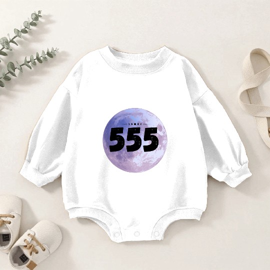 Purple Moon Angel Numbers 555 Baby Romper Sweatshirts