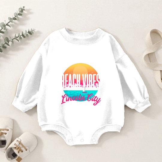 Beachs Lincoln City Summer Oregon Tropical Beach Baby Romper Sweatshirts