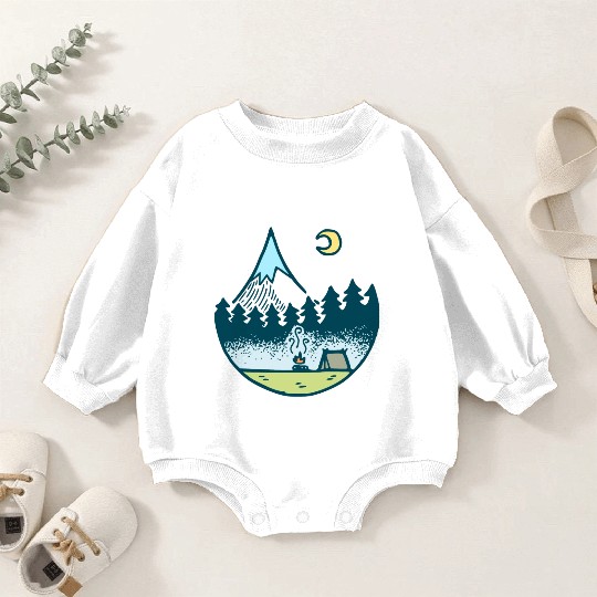 Keep It Simple (Camping At Night) Baby Romper Sweatshirts