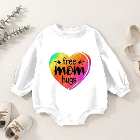 LGBTQIA LGBT Free Mom Hugs Rainbow Heart Gay Pride Baby Romper Sweatshirts