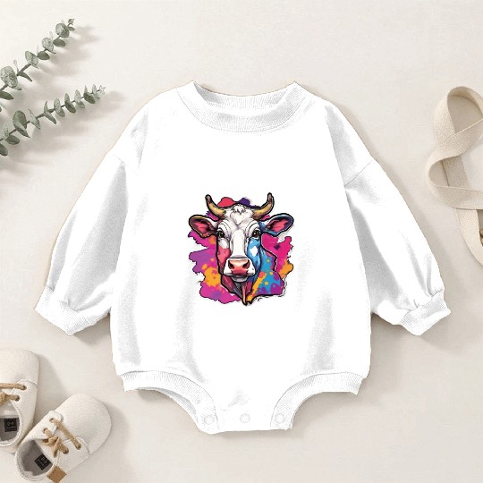 Cow Cows Cow Head Agriculture Farmer Baby Romper Sweatshirts