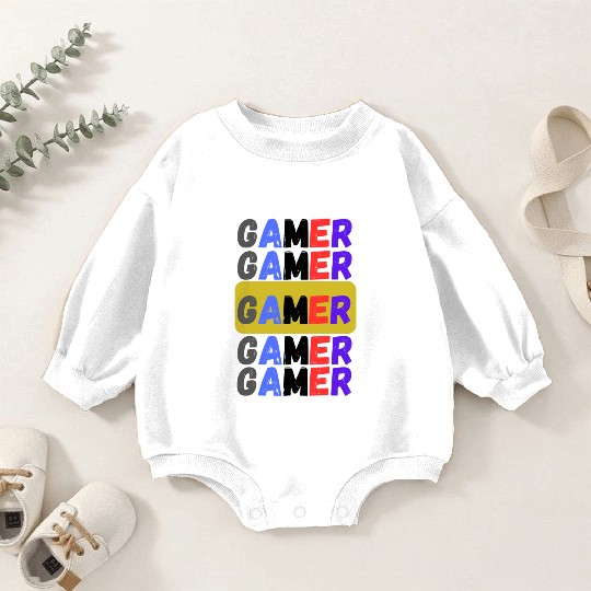 Distressed Retro Gamer Baby Romper Sweatshirts