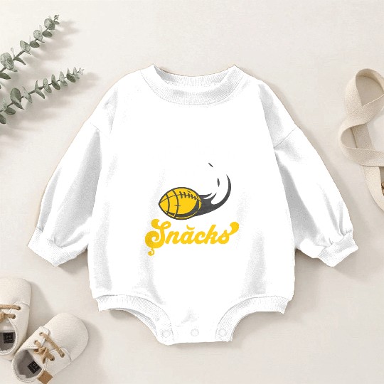 I'm Just Here For The Snacks Fantasy Football Baby Romper Sweatshirts