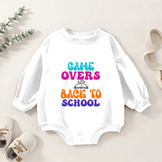 game overs back to school, Super On 1st Grade Baby Romper Sweatshirts