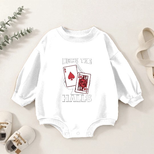 Classic Blackjack Deck The Halls Casino Gambling Baby Romper Sweatshirts