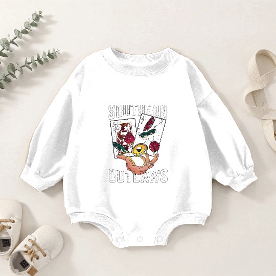 Classic Blackjack Southern Outlaws Loves Card Game Baby Romper Sweatshirts