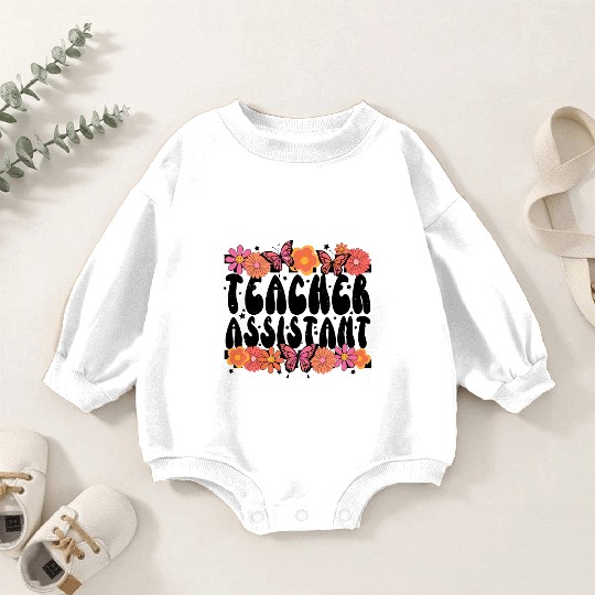 Floral Teacher Assistant Baby Romper Sweatshirts