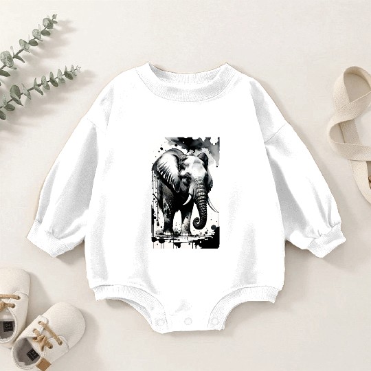 Elegant Elephants: Elevate Your Style with Grace Baby Romper Sweatshirts