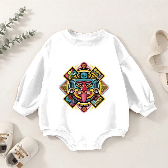 Colorful Aztec Illustration: Ethnic Ornament Baby Romper Sweatshirts