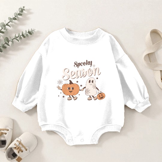 Spooky Season Ghost Pumpkin Friends Baby Romper Sweatshirts