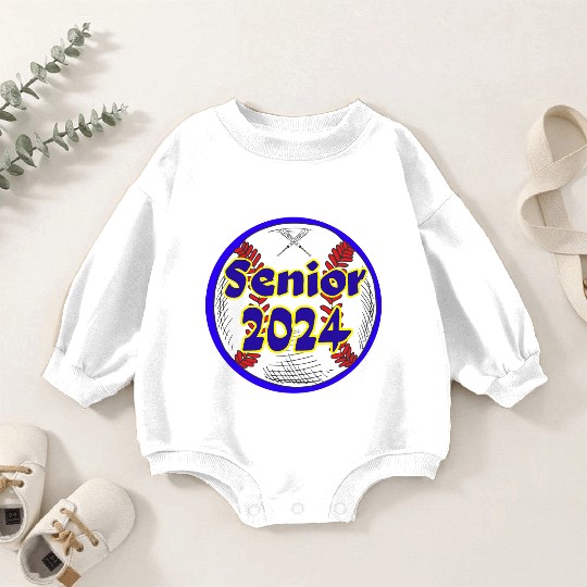 Baseball Senior Class of 2024 Baby Romper Sweatshirts