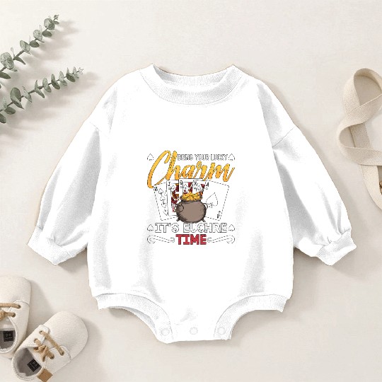 Euchre Bring Your Lucky Charm It's Board Game Baby Romper Sweatshirts