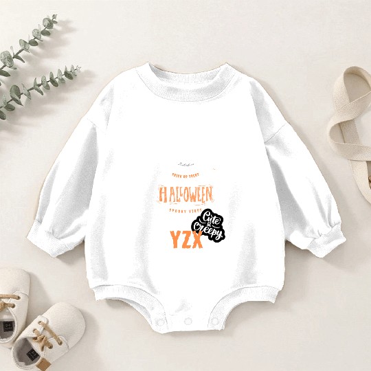 Halloween trick or treat spooky vibes Baby Romper Sweatshirts