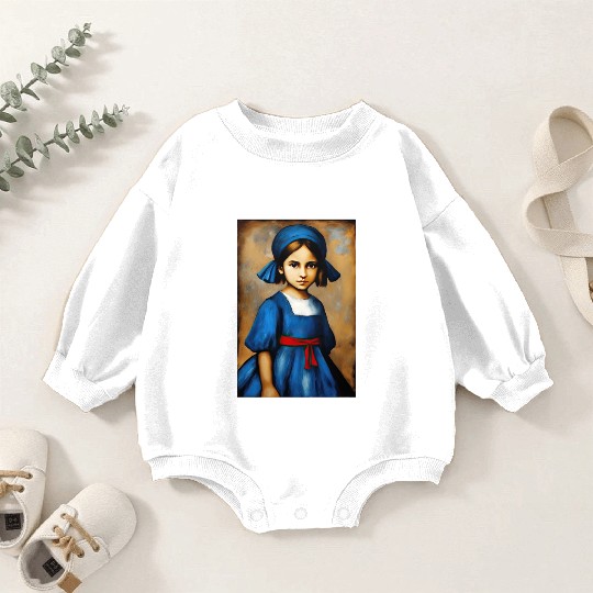 Girl in Blue Dress Baby Romper Sweatshirts