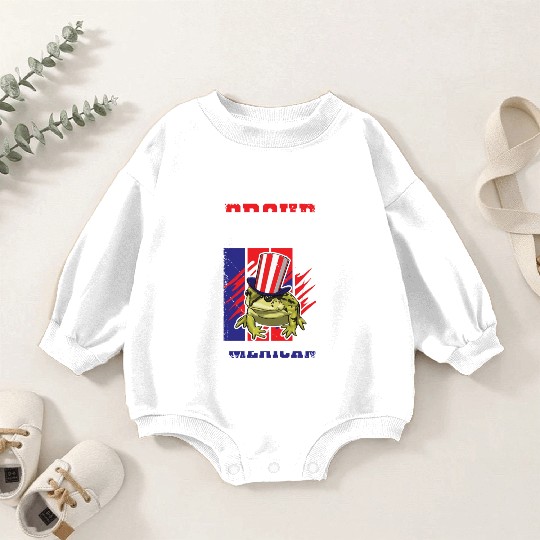 Proud To Be Merica Frog Baby Romper Sweatshirts
