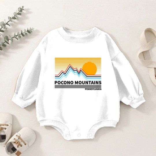 Pocono Mountains Pennsylvania Vintage Retro Hiking Baby Romper Sweatshirts