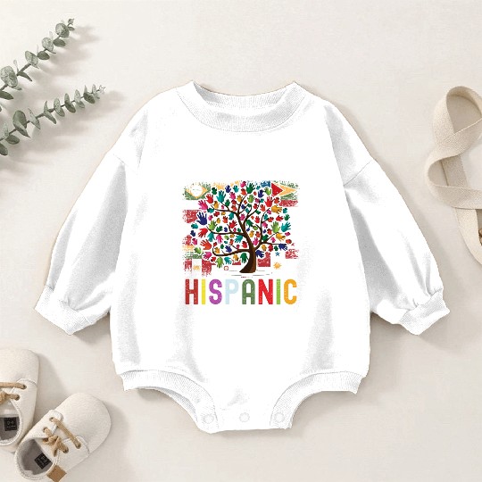 Hispanic Heritage Month Hand Flags Latin Baby Romper Sweatshirts