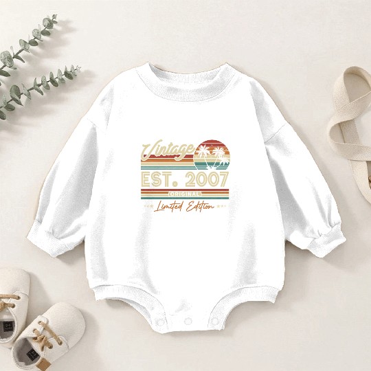Retro 2007 Birthday Surprise Baby Romper Sweatshirts