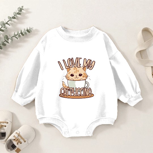 i love my catpuccino - Coffee lover Baby Romper Sweatshirts