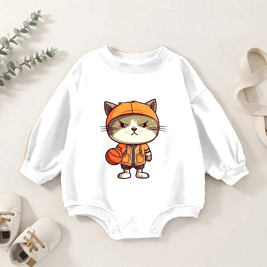 Basketball cat Baby Romper Sweatshirts