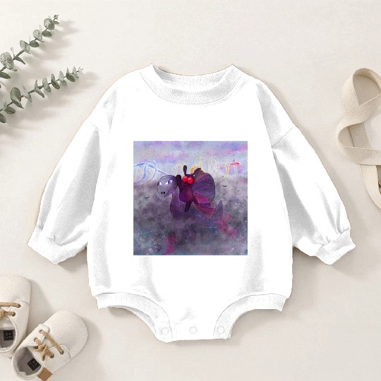 Mothman and Bessie the Lake Erie Monster's Vacay Baby Romper Sweatshirts