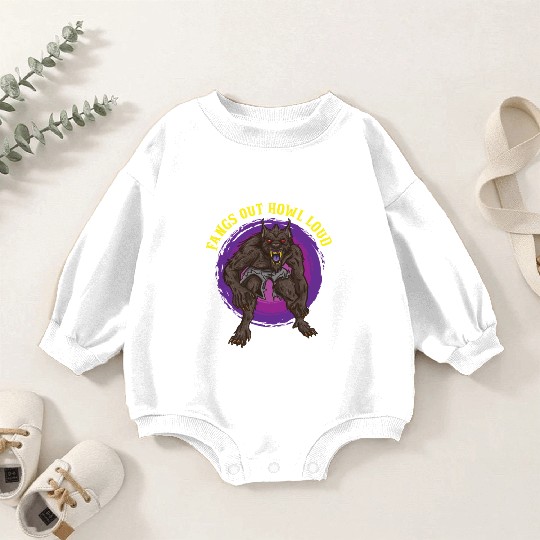 Funny Horror Werewolf Lycanthropy Full Moon Shapes Baby Romper Sweatshirts