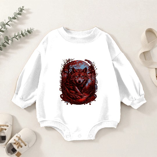Sunset Grey Wolf Hunter for Men and Women Baby Romper Sweatshirts
